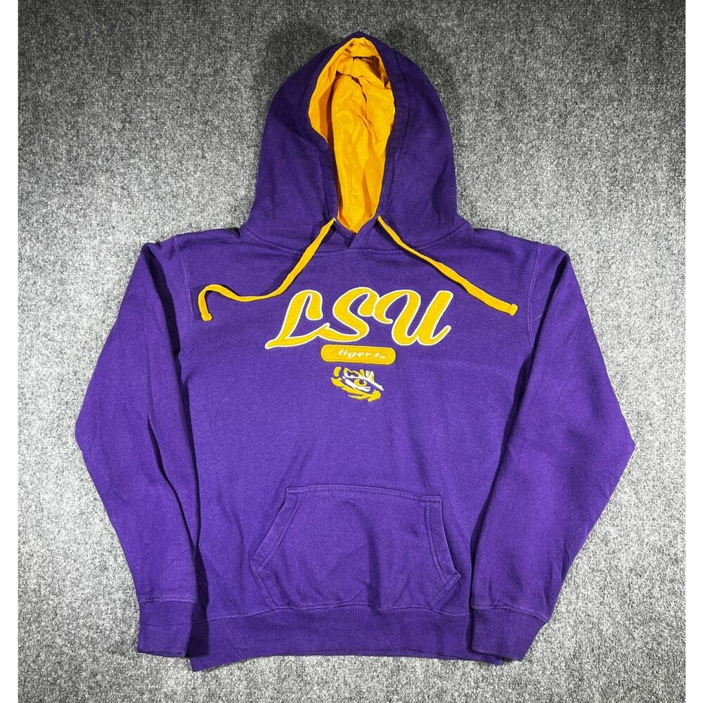 Y2K LSU Tigers Hoodie Small Purple Pullover Sweatshirt